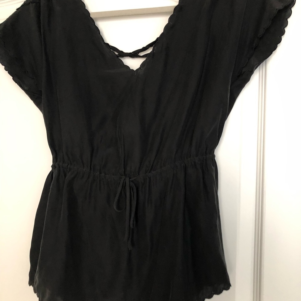 Black silk top